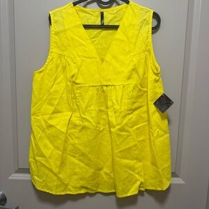 Yellow Sleeveless Blouse